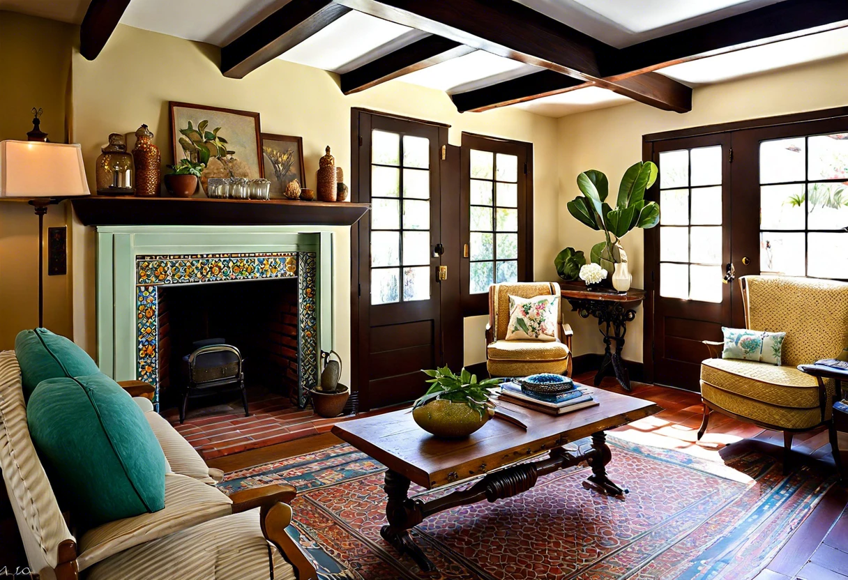 Interior of an older Los Angeles home featuring historical construction materials.