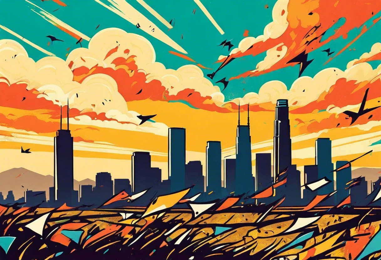 Illustration depicting wind and debris risks in Los Angeles metropolitan area