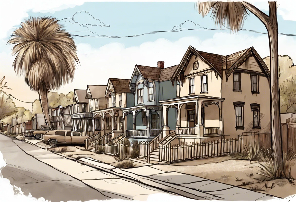 Illustration of historic homes in Lincoln Heights, emphasizing original architecture preservation.